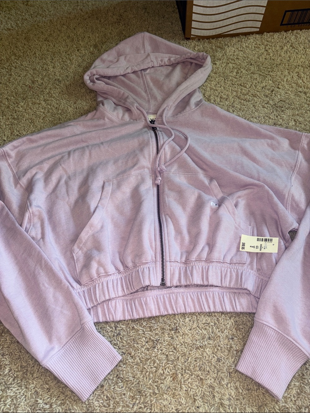 Aeropostale Light Lavender Cropped Zip Hoodie